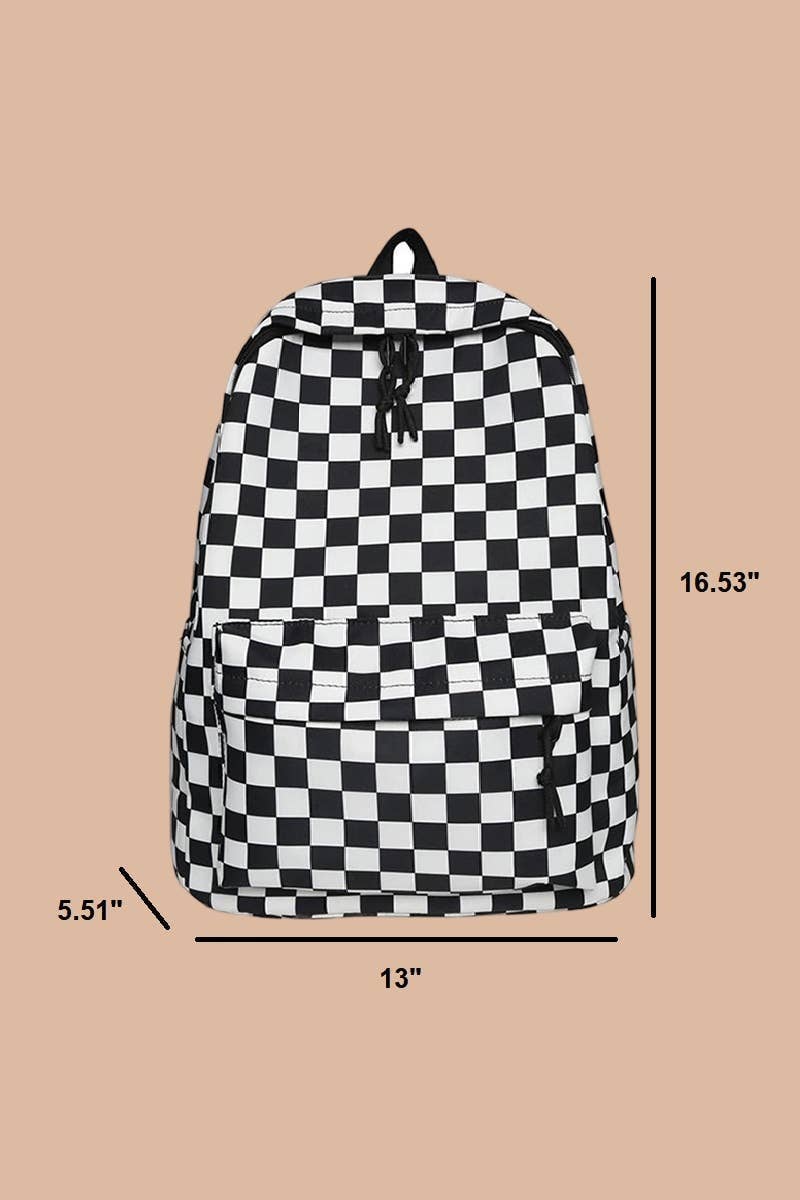 Trendy Checkered Backpack