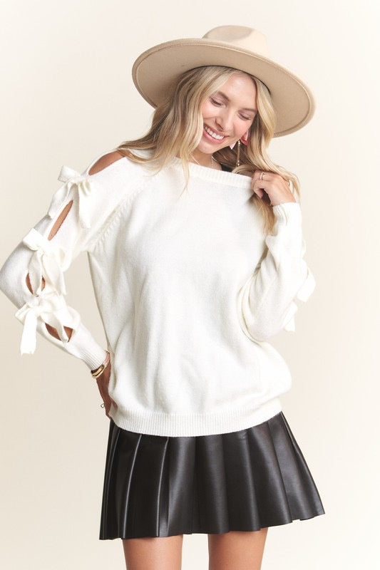 Bow sleeves sweater