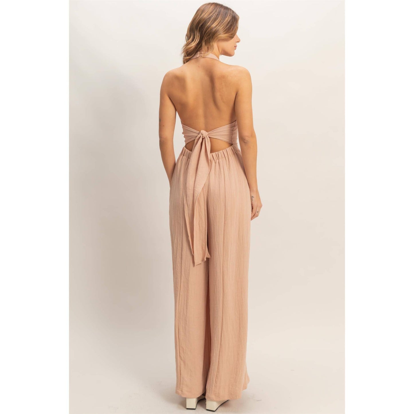Halter Button Jumpsuit