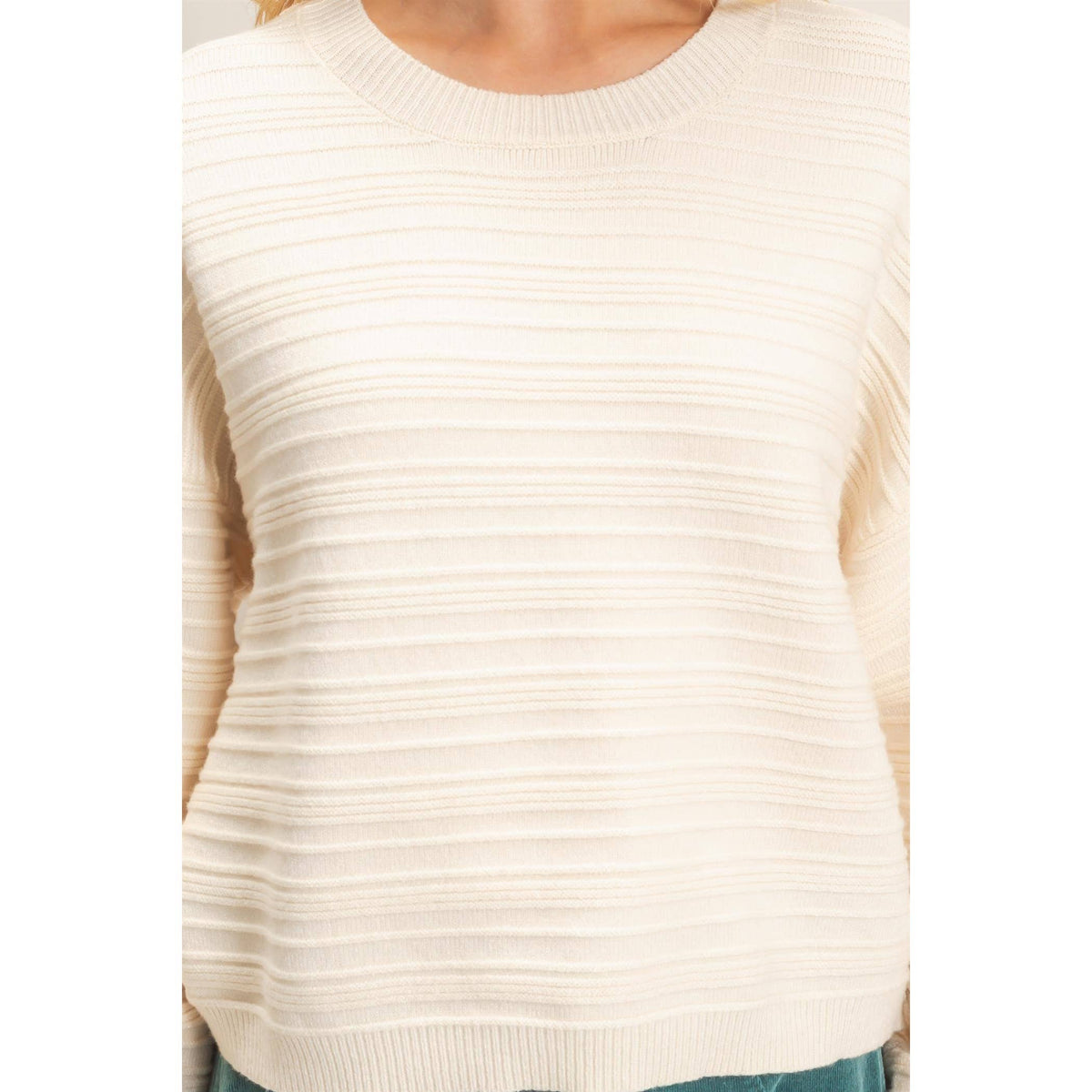 Textured Crew Neck Sweater