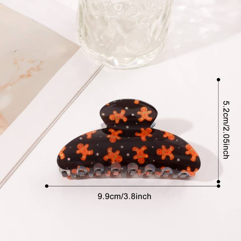CHRISTMAS TREE SANTA GINGERBREAD HOLIDAY HAIR CLAW | 40H1027