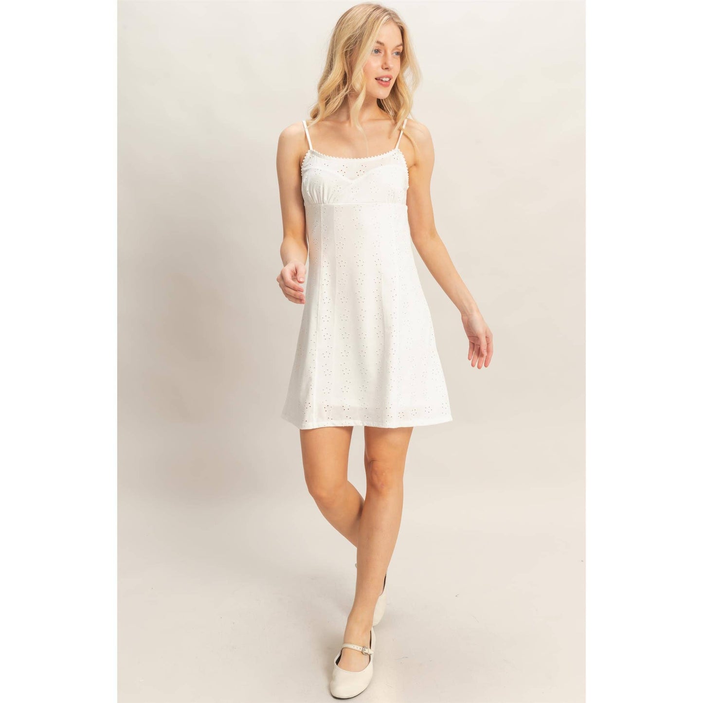 Eyelet Mini Knit Dress