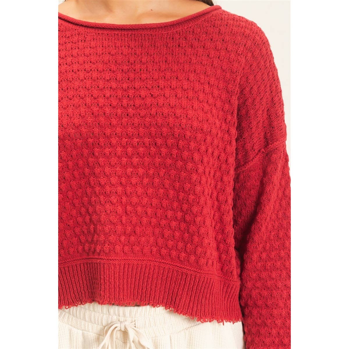 Boat Neck distressed Sweater