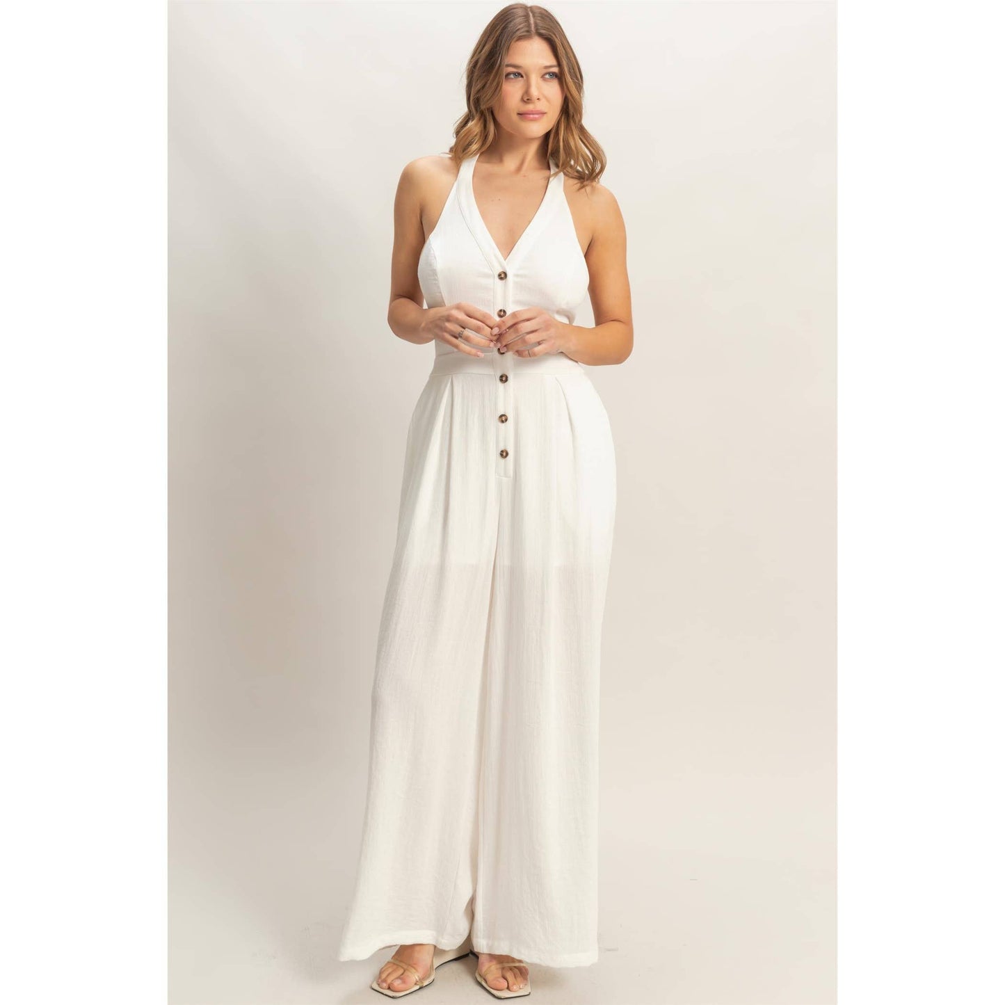Halter Button Jumpsuit