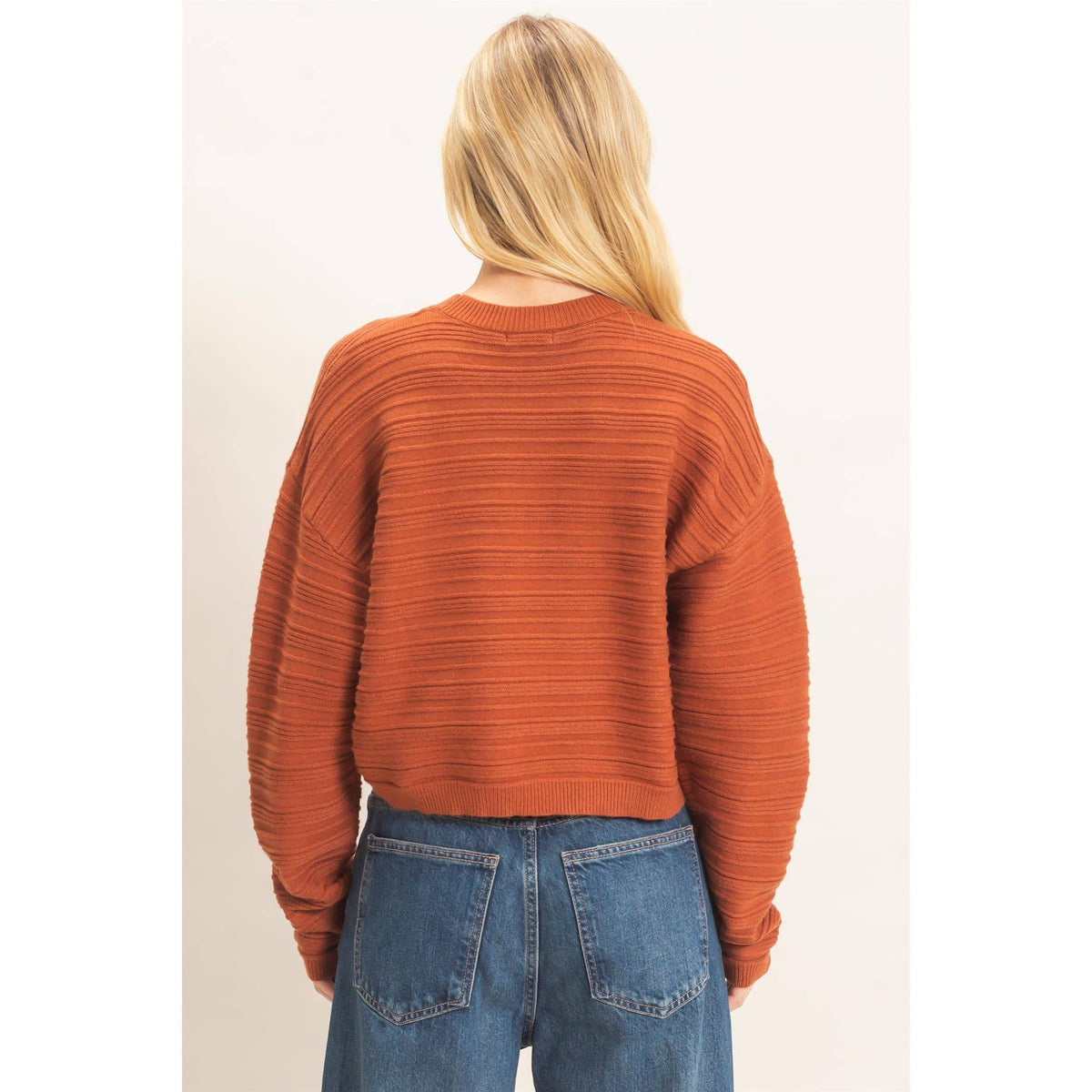 Textured Crew Neck Sweater