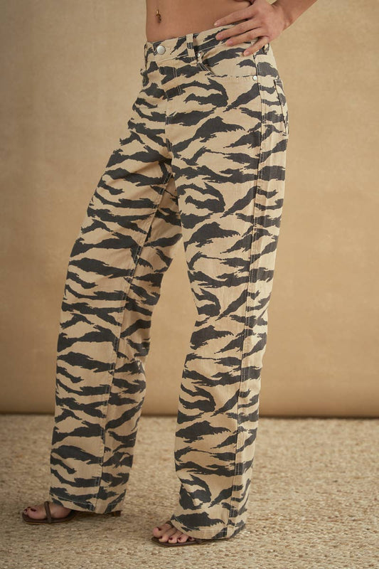 Zebra Straight Leg Pants
