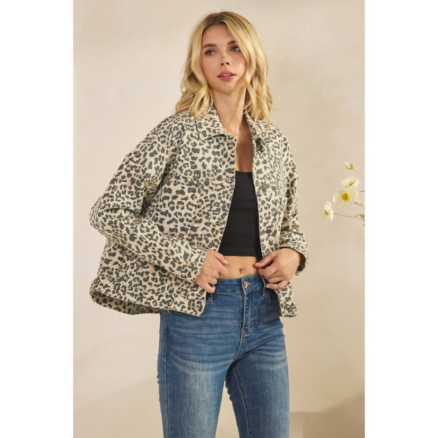 Leopard Denim Jacket