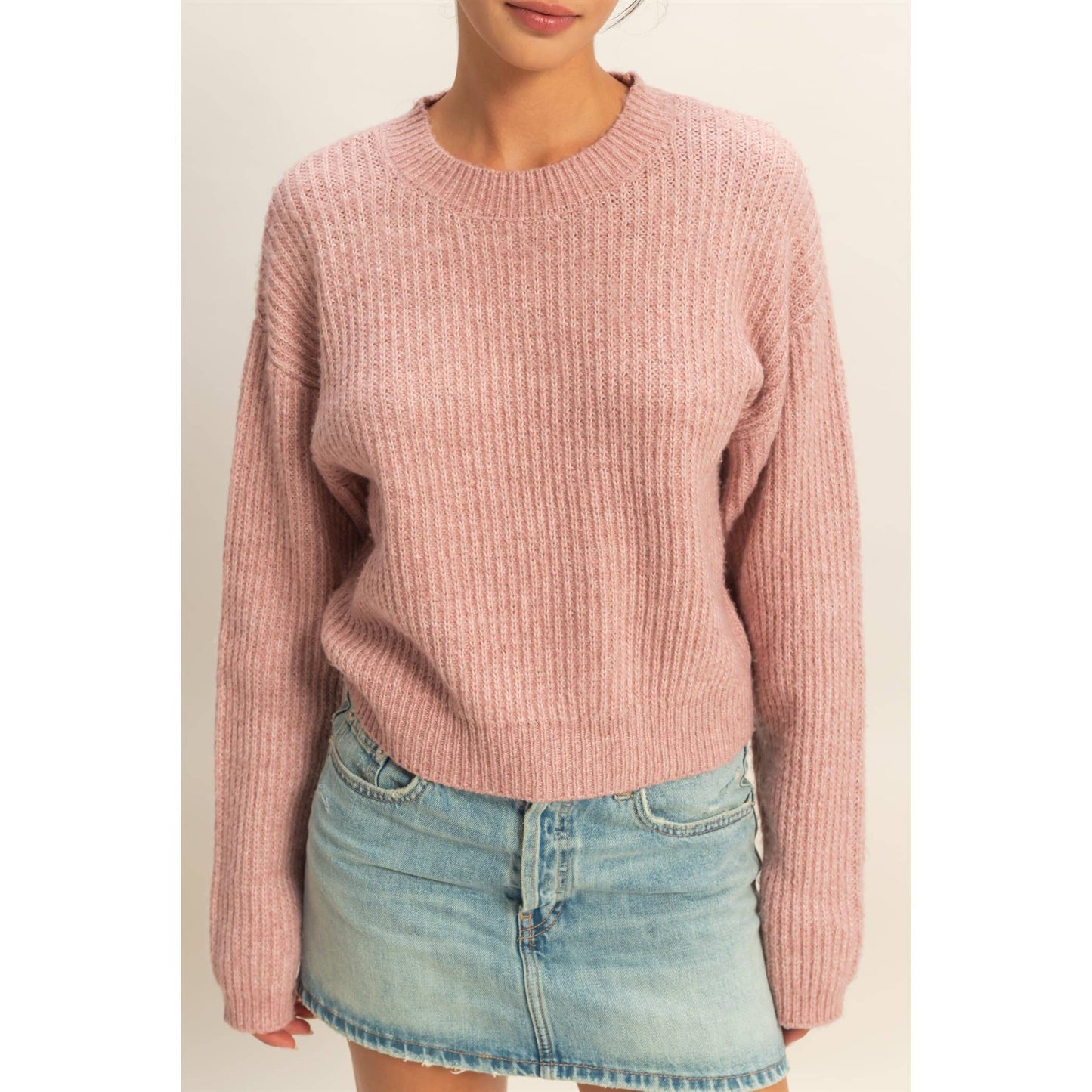 Pink Crew Neck Sweater