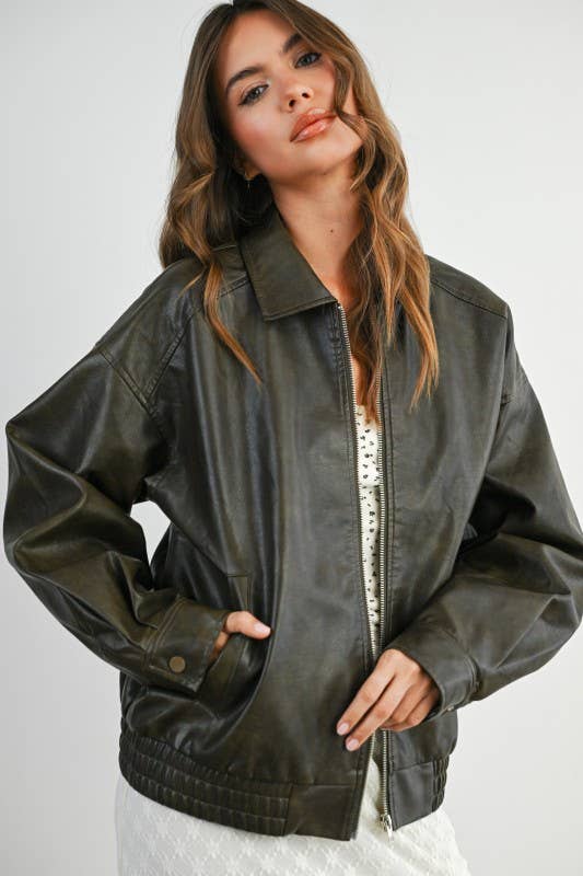 Zip up Leather jacket