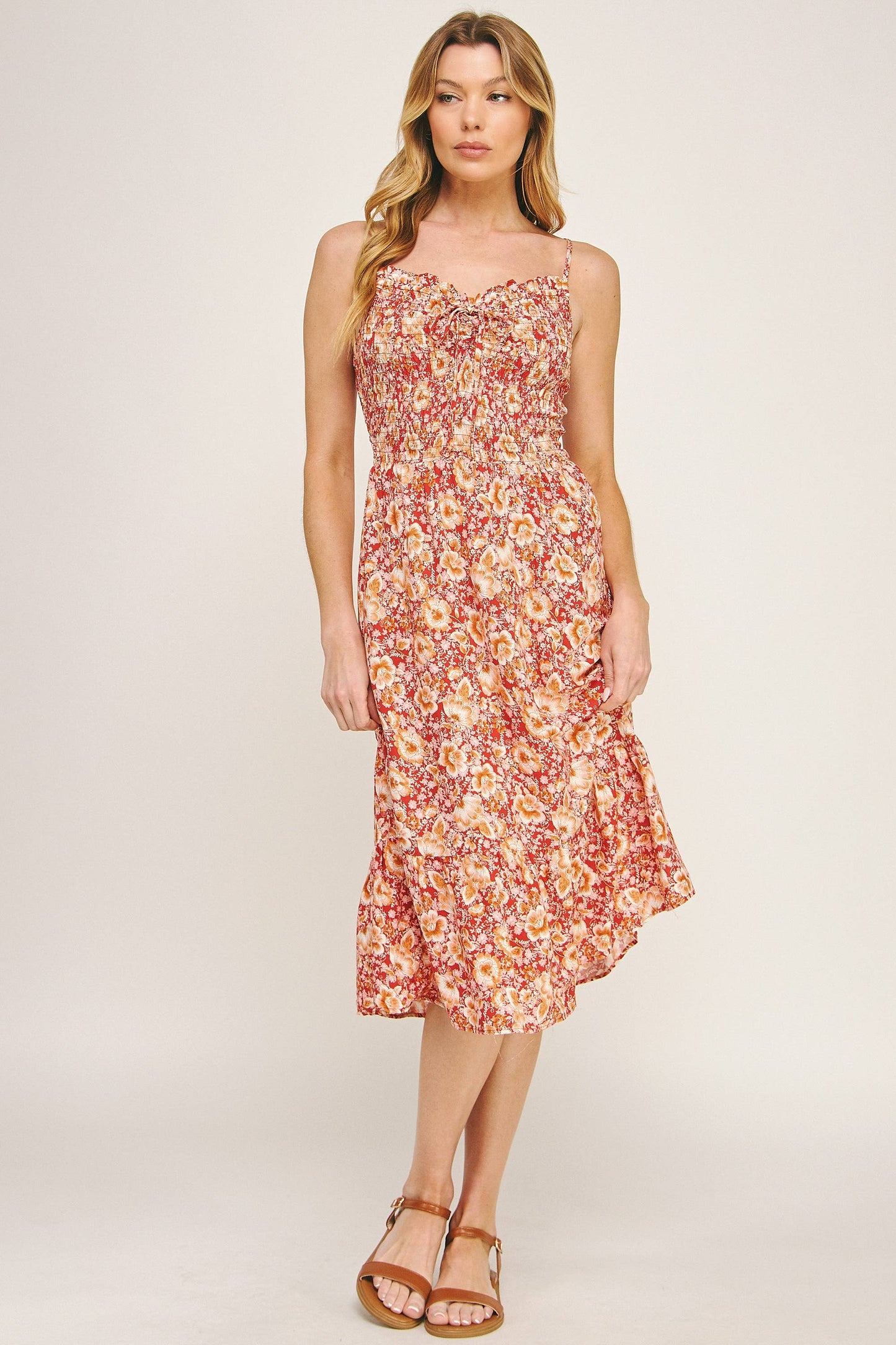 Floral resort midi dress