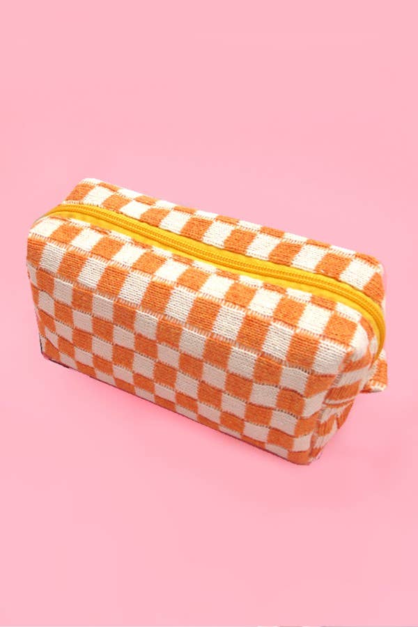 CHECKER MAKEUP COSMETIC POUCH BAG | 40P522