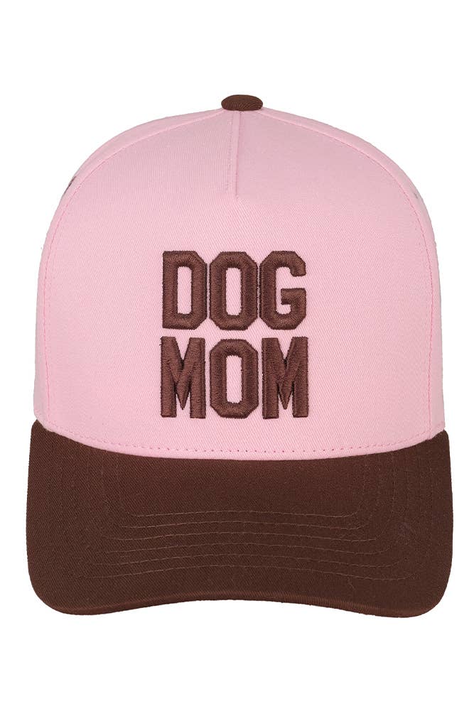 DOG MOM Embroidered Two Tone Trucker Cap