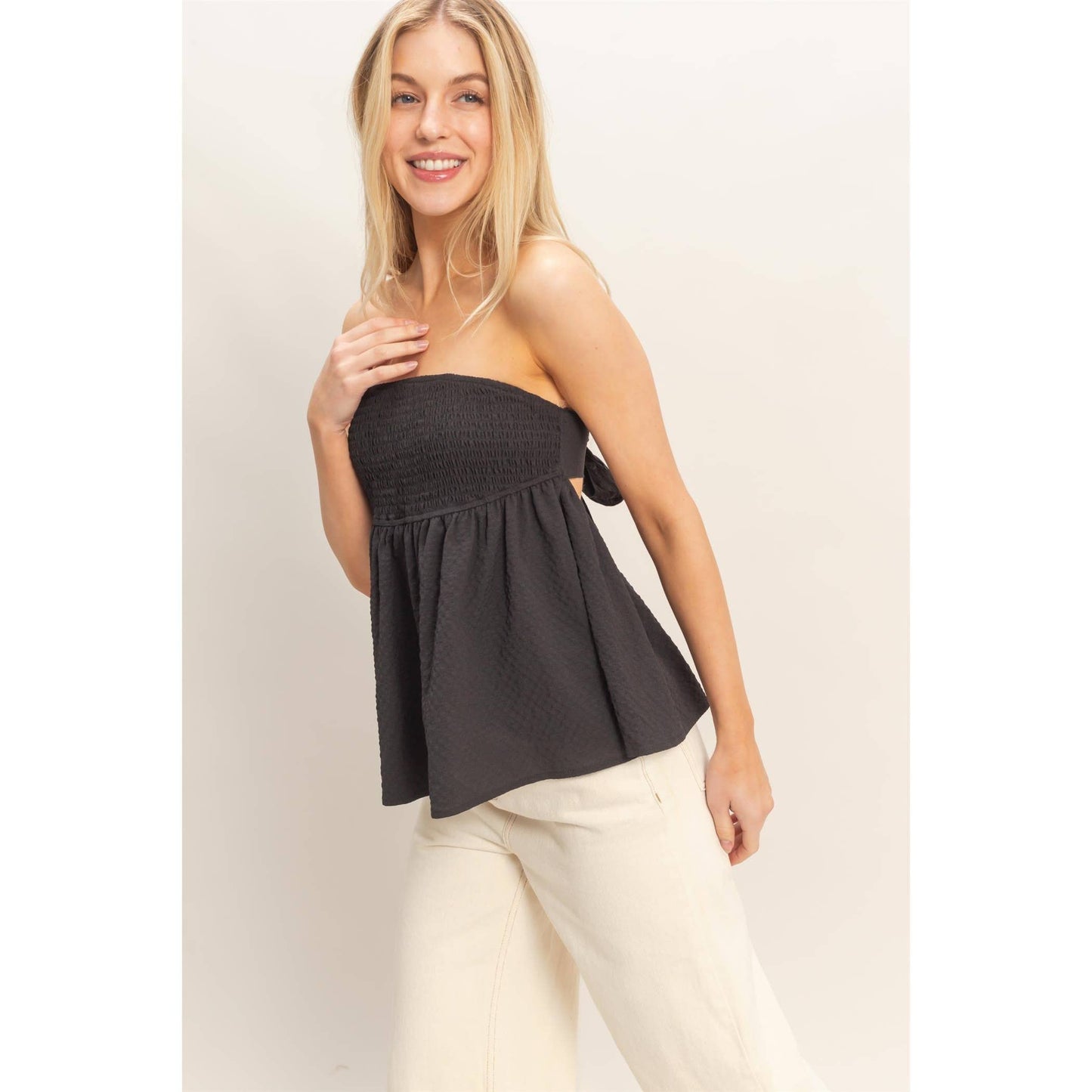 Tie back tube top