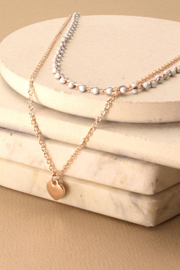 HEART BEADED LAYER NECKLACE | 47N19624