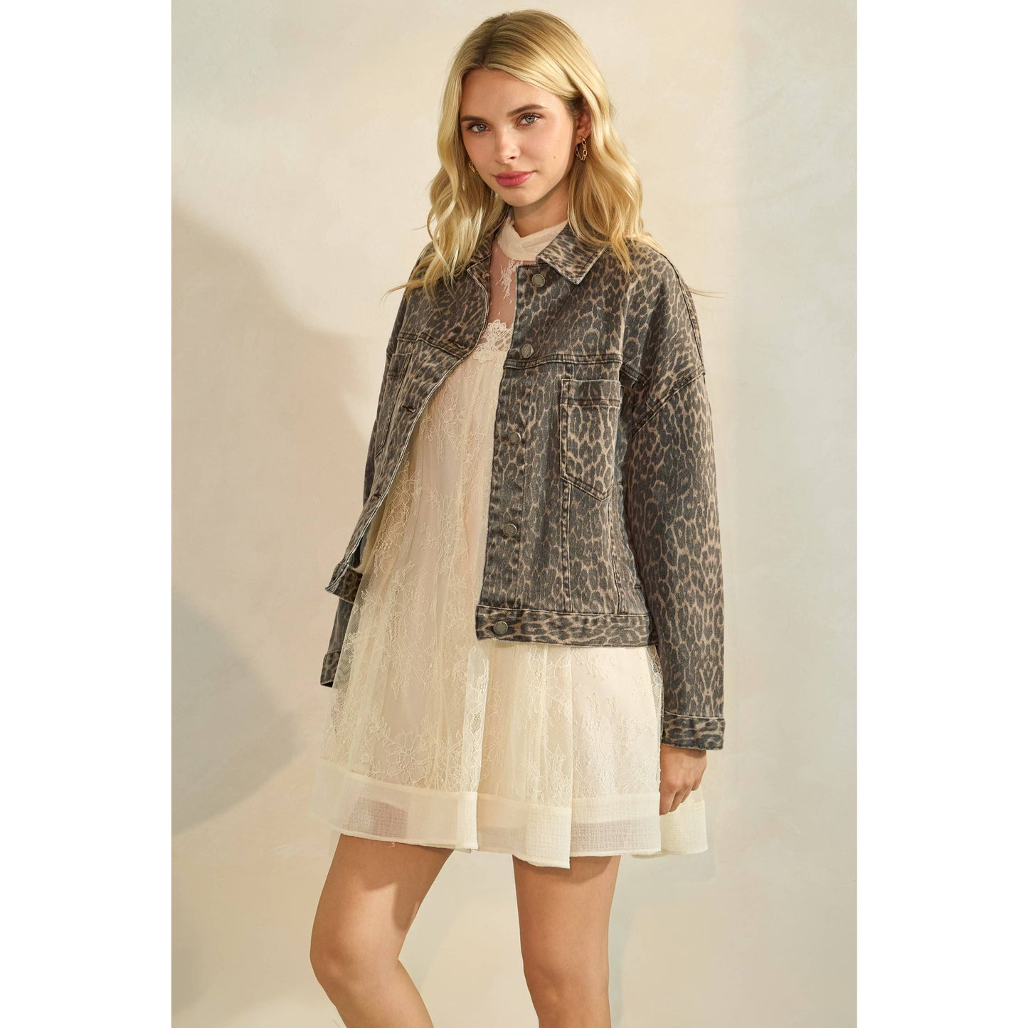 Leopard Denim Jacket