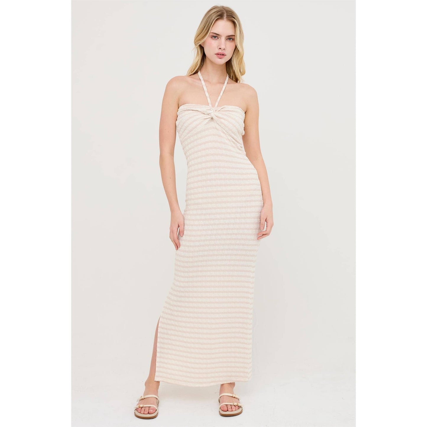 Halter Twist Midi Dress