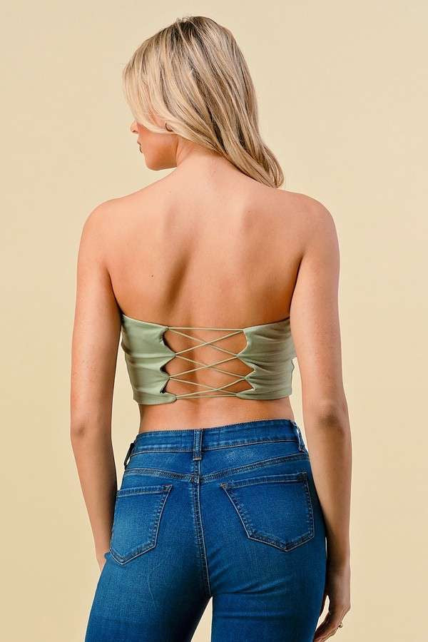 Lace up tube top