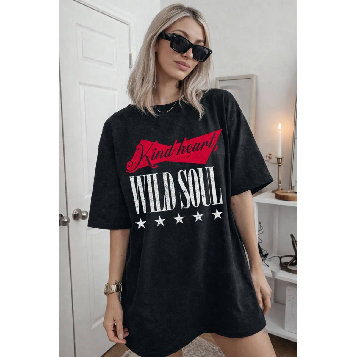 KIND HEART WILD SOUL OVERSIZED MINERAL GRAPHIC TEE