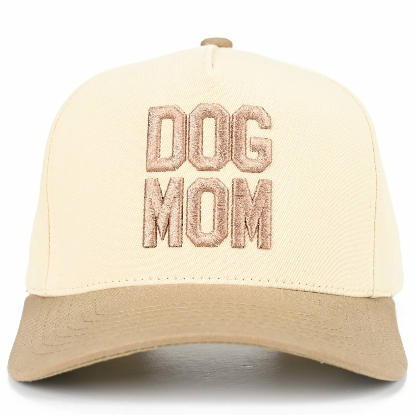 DOG MOM Embroidered Two Tone Trucker Cap