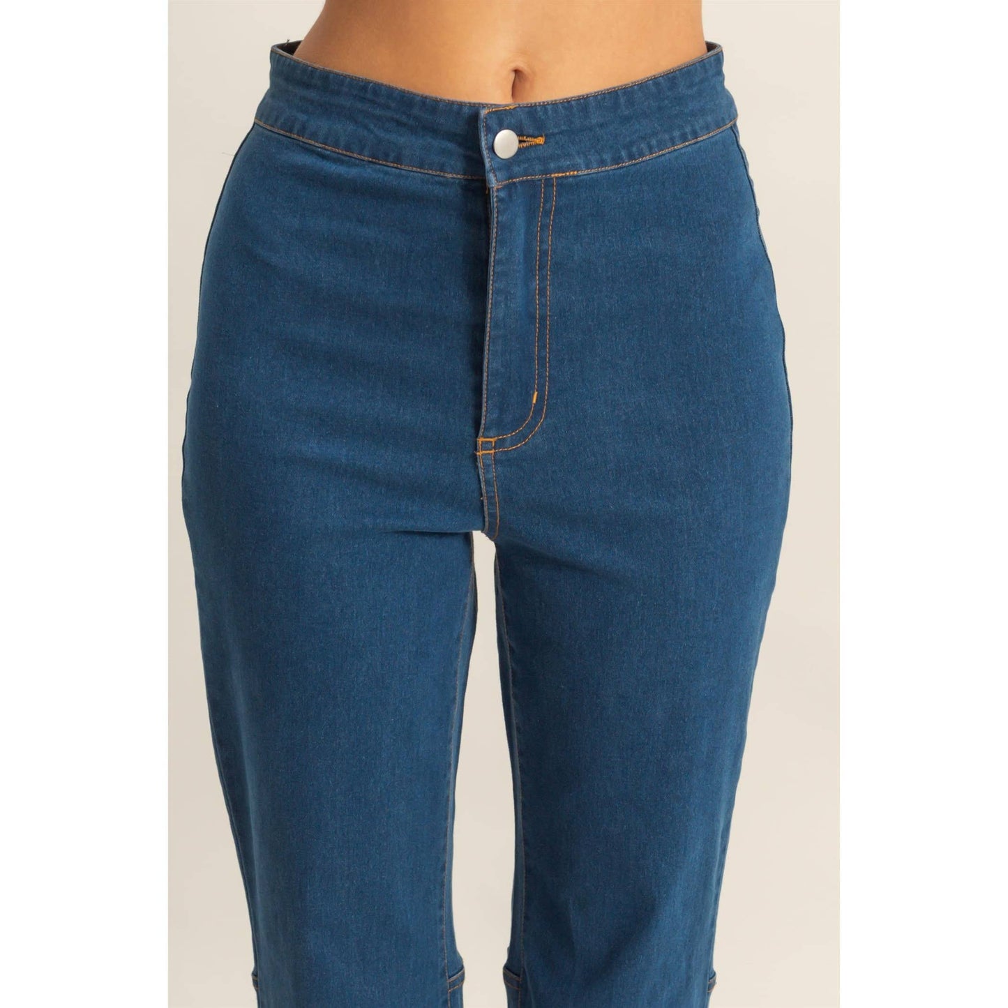 High-Waist  Denim Flared Pants