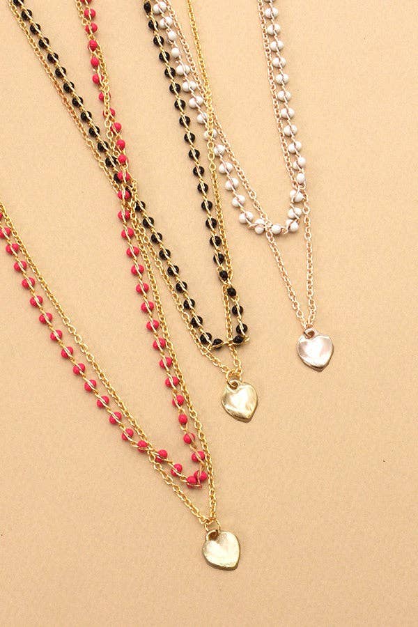 HEART BEADED LAYER NECKLACE | 47N19624