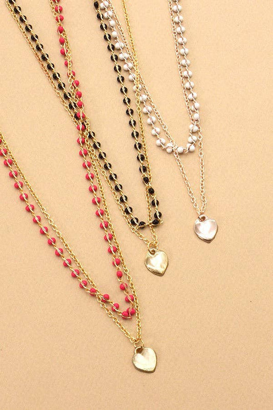 HEART BEADED LAYER NECKLACE | 47N19624