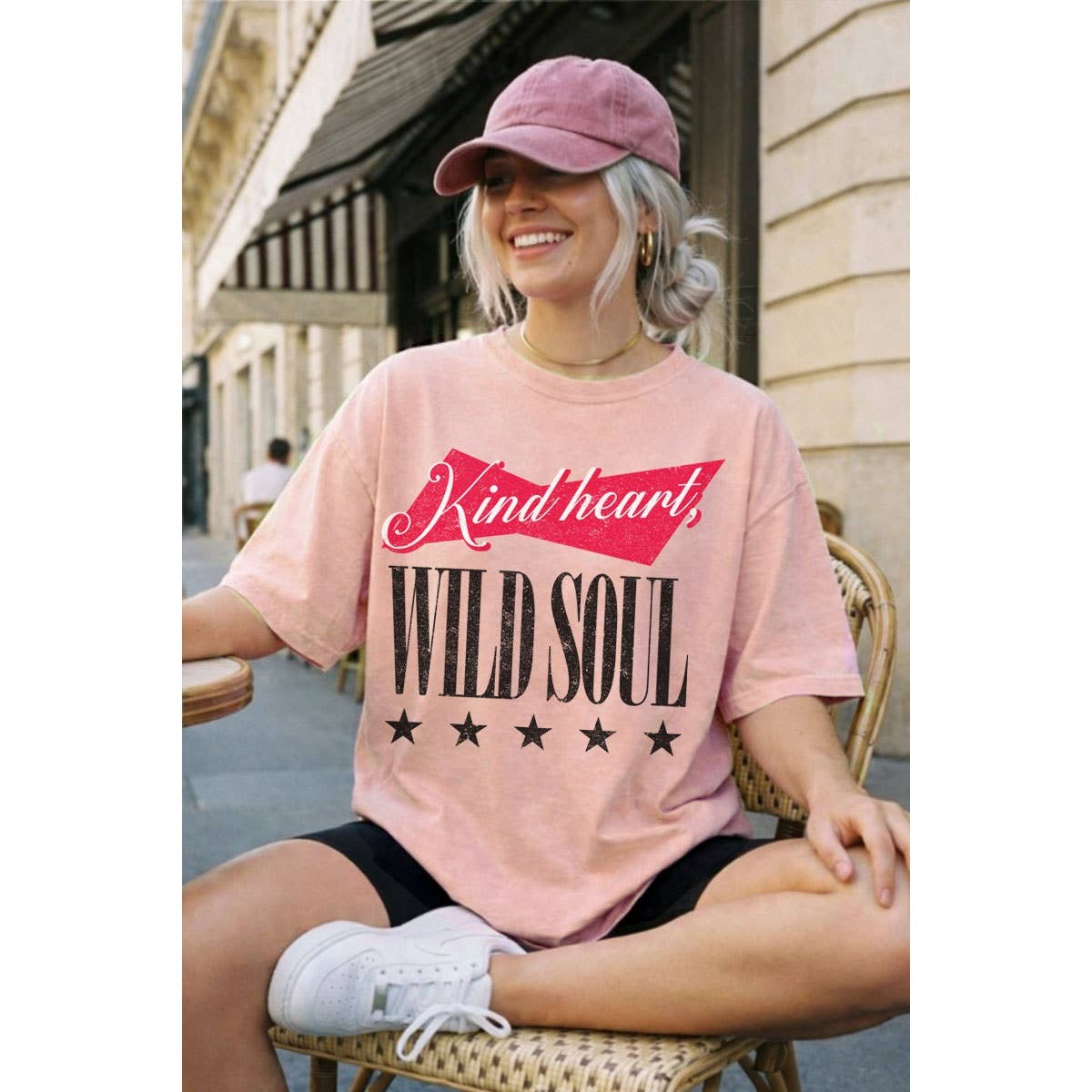 KIND HEART WILD SOUL OVERSIZED MINERAL GRAPHIC TEE