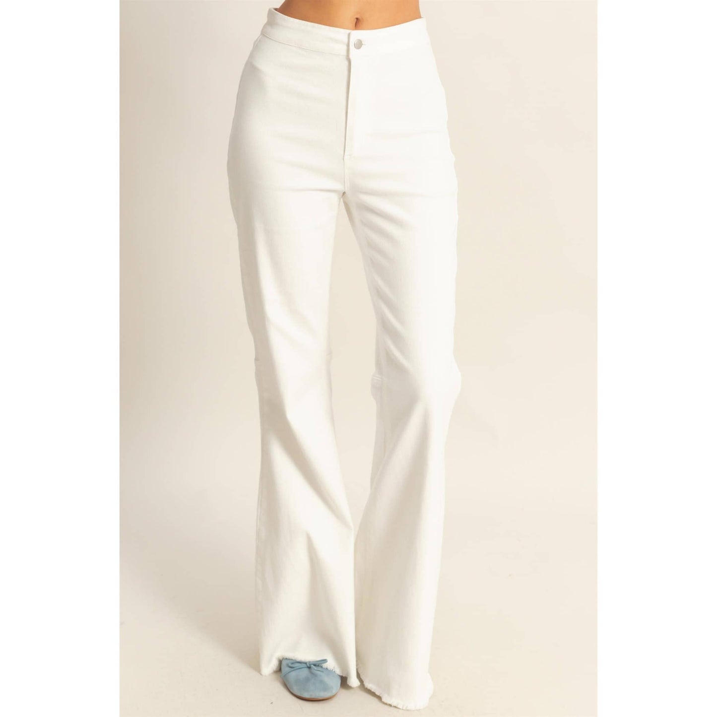 High-Waist  Denim Flared Pants