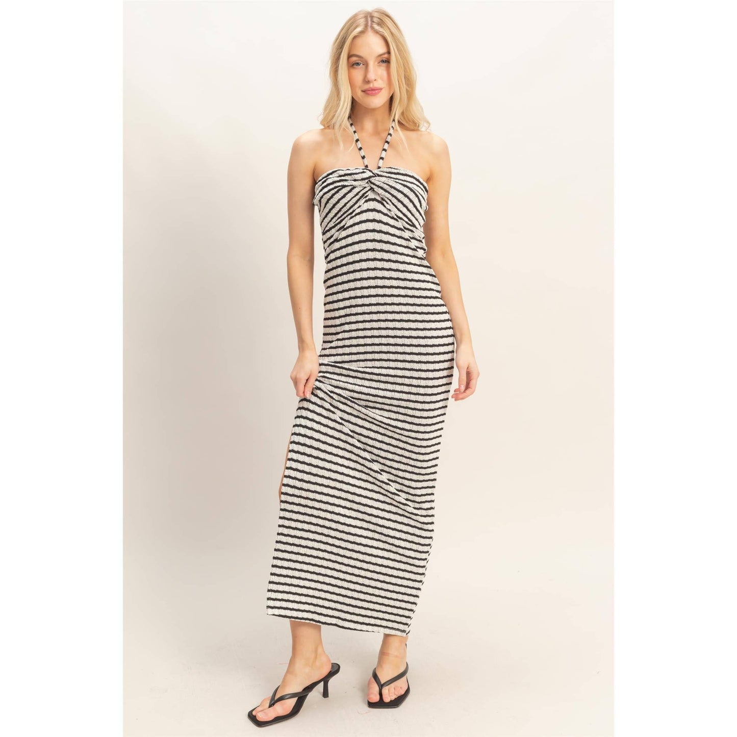Halter Twist Midi Dress