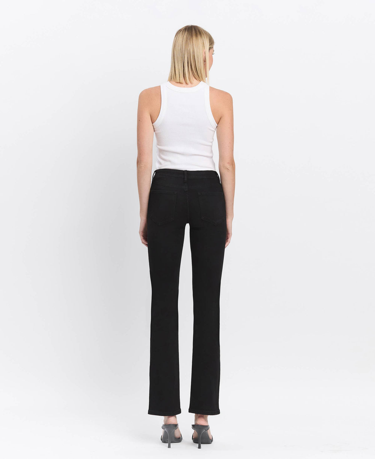 MID RISE FULL LENGTH BLACK BOOTCUT JEANS LV1171