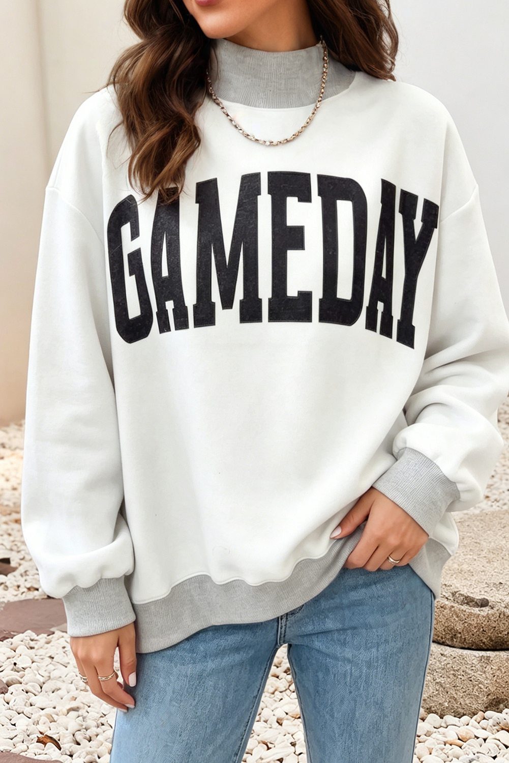FOOTBALL / GAMEDAY Reversible Mock Neck Sweatshirt