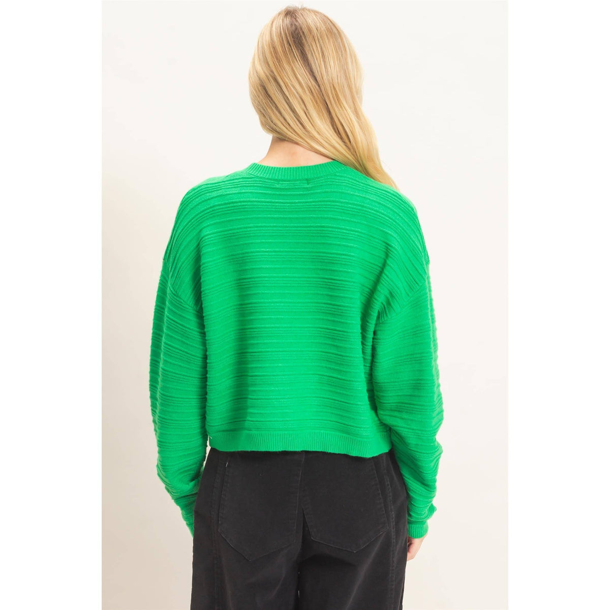 Textured Crew Neck Sweater