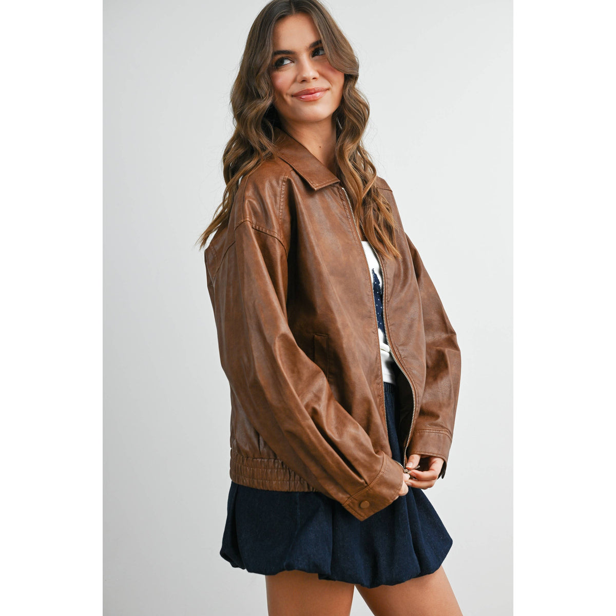 Zip up Leather jacket