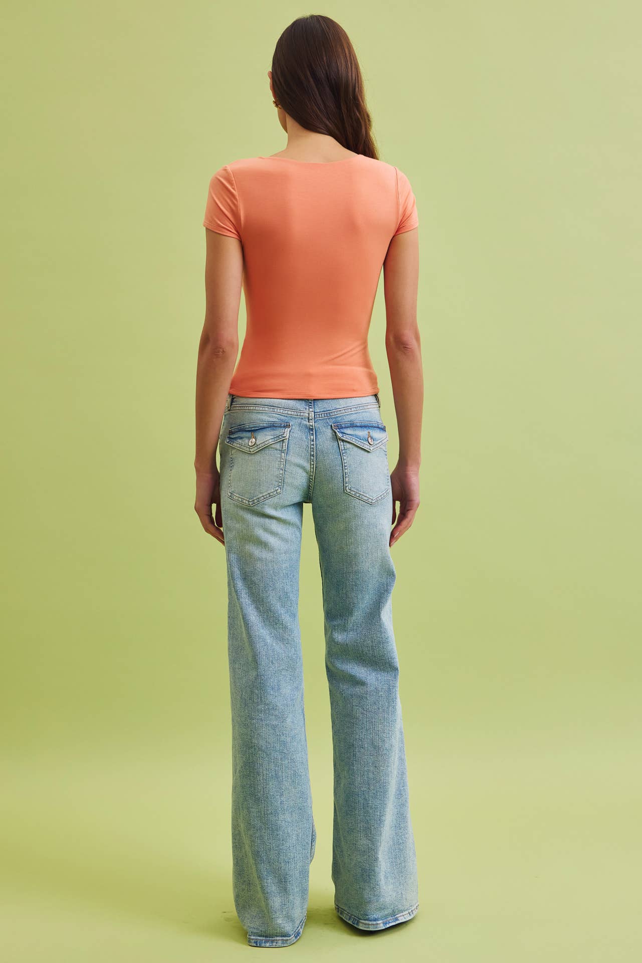 SQUARE NECK KNIT TEE