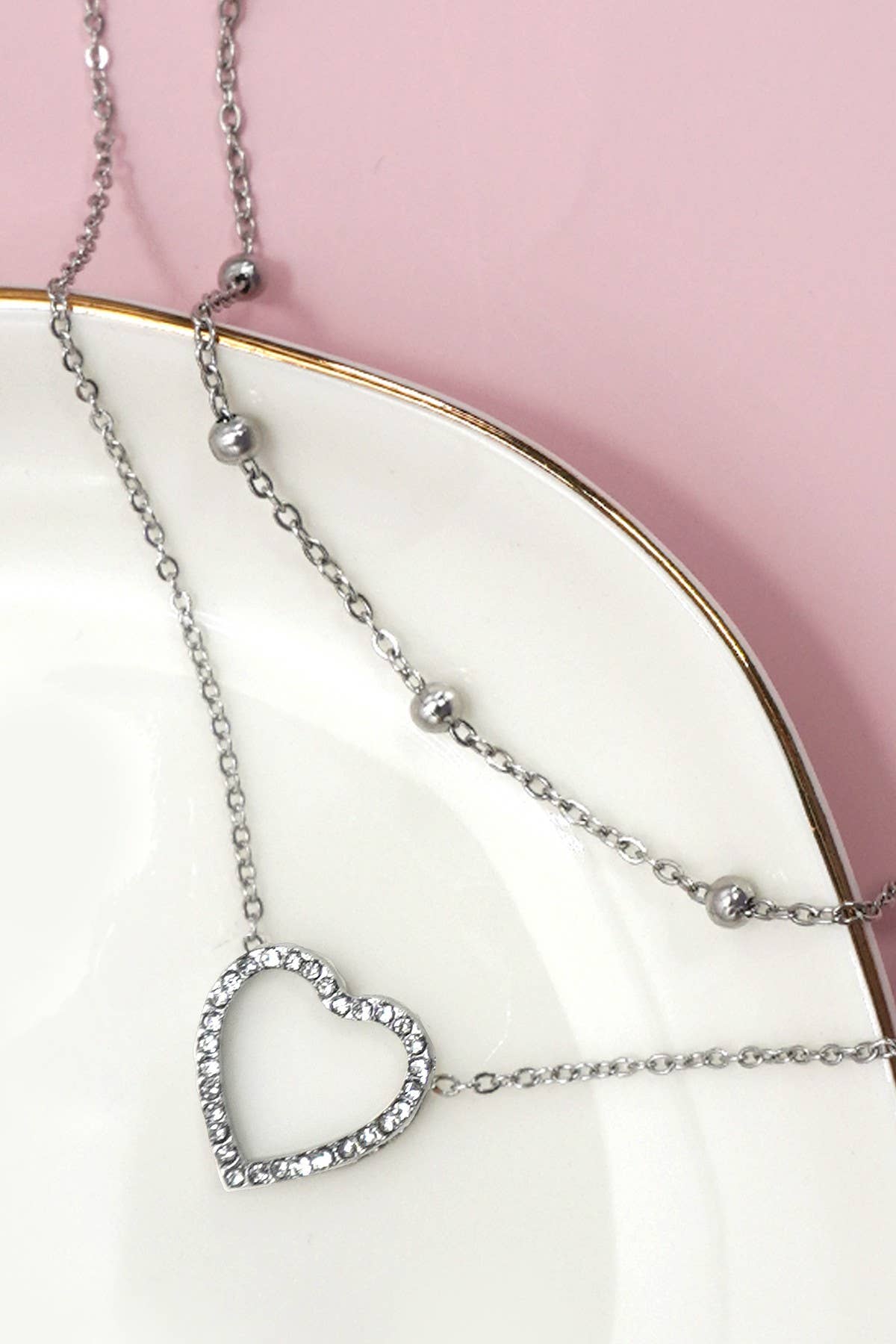 Heart layer necklace