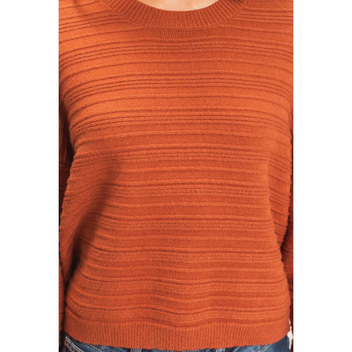 Textured Crew Neck Sweater