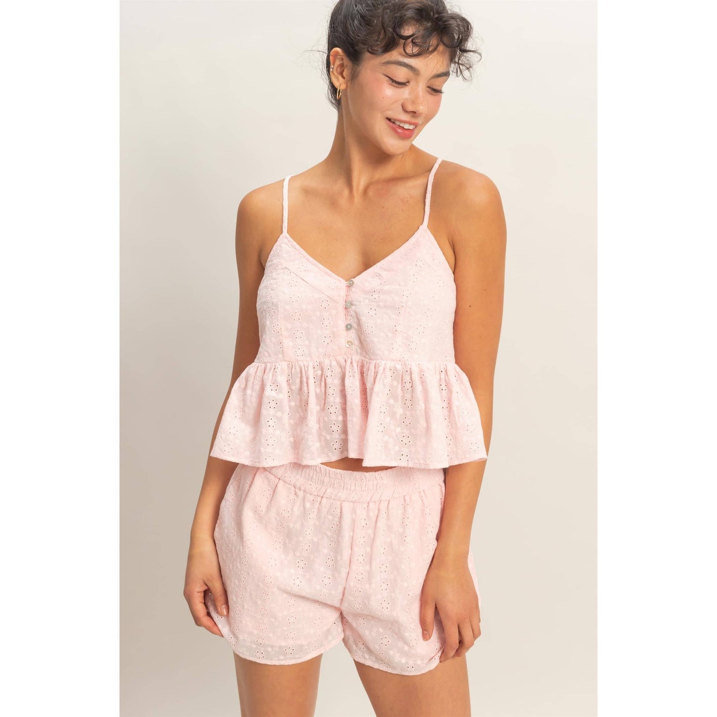 Button Peplum Top