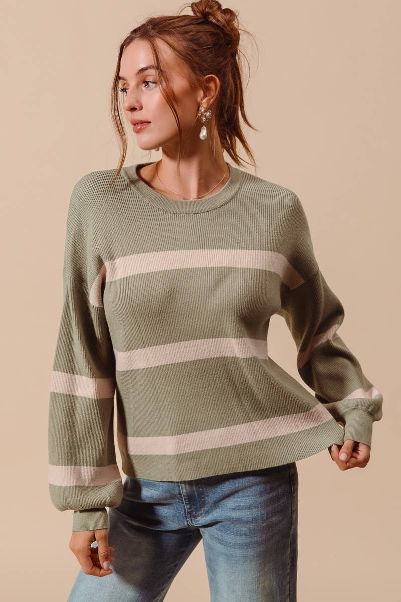 Olive stripe sweater