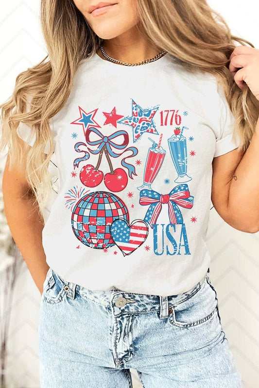 Retro Patriotic USA Graphic Tee