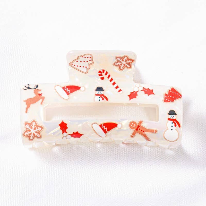CHRISTMAS TREE SANTA HOLIDAY HAIR CLAW | 40H947