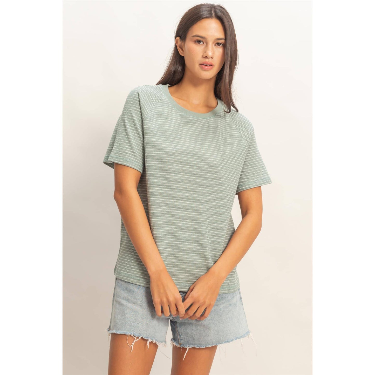 Striped thermal tee