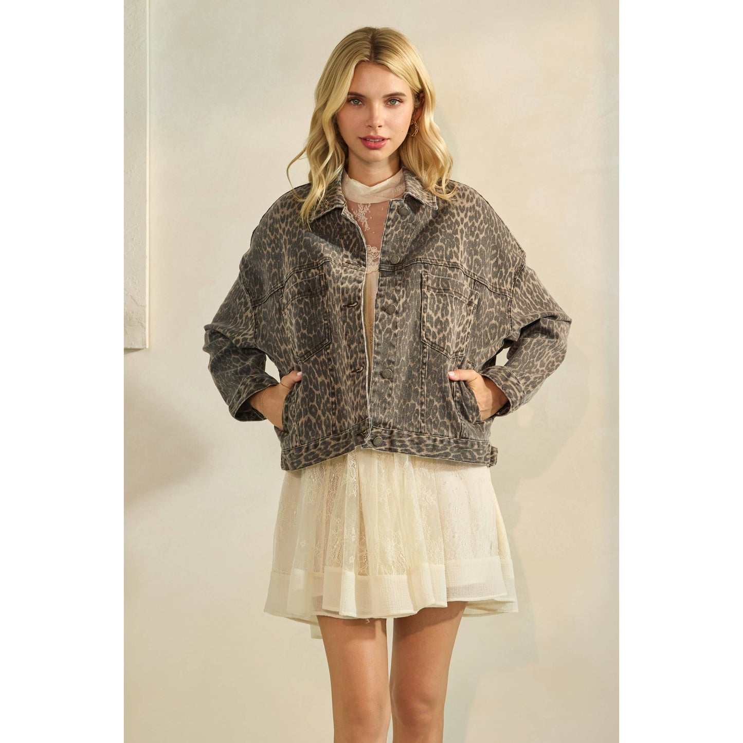 Leopard Denim Jacket