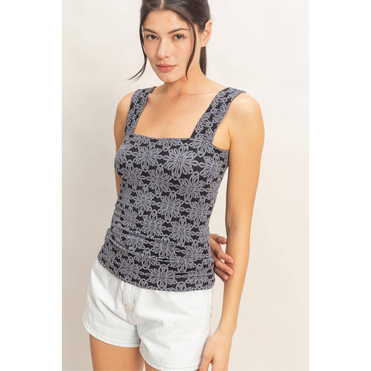 Floral Jacquard Tank