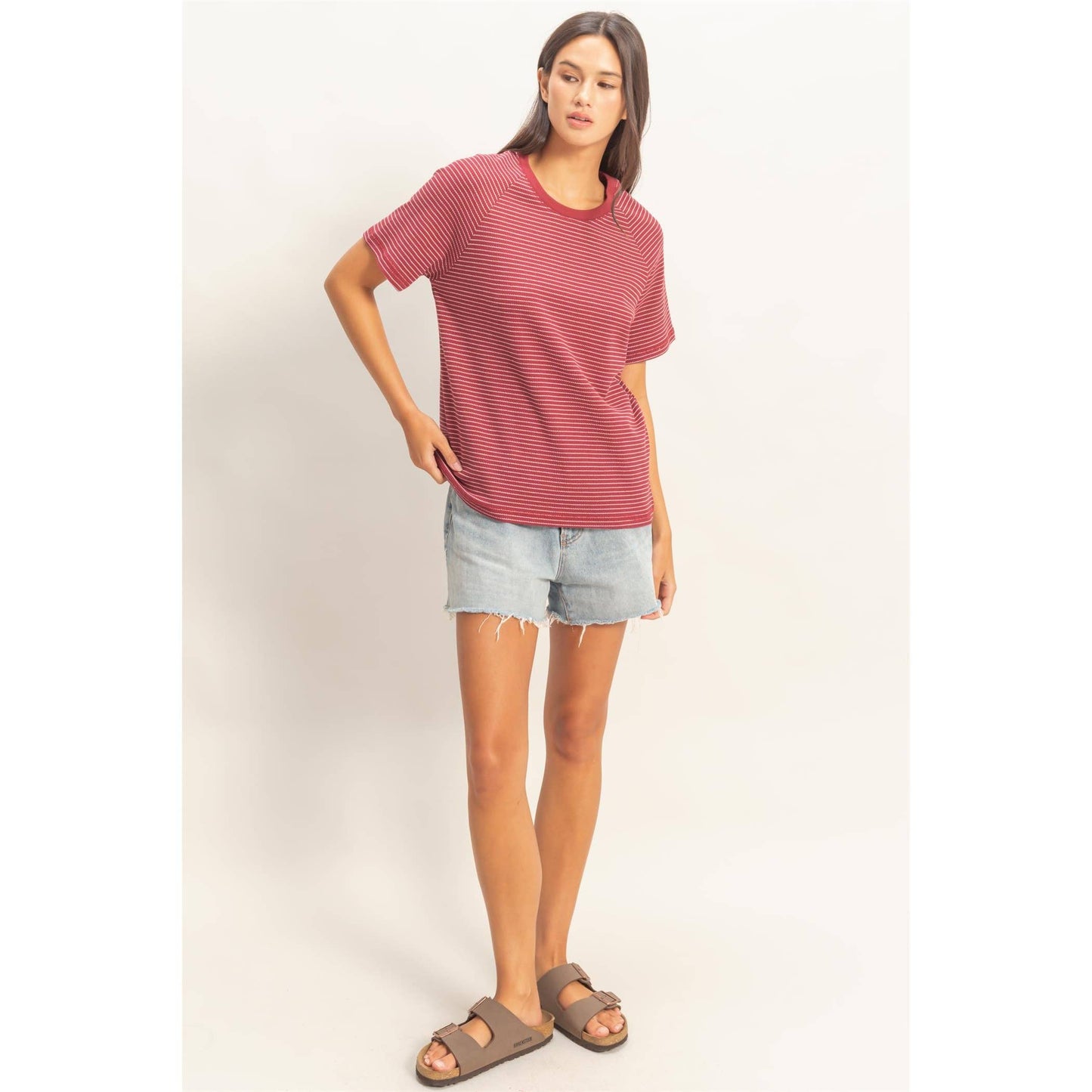 Striped thermal tee