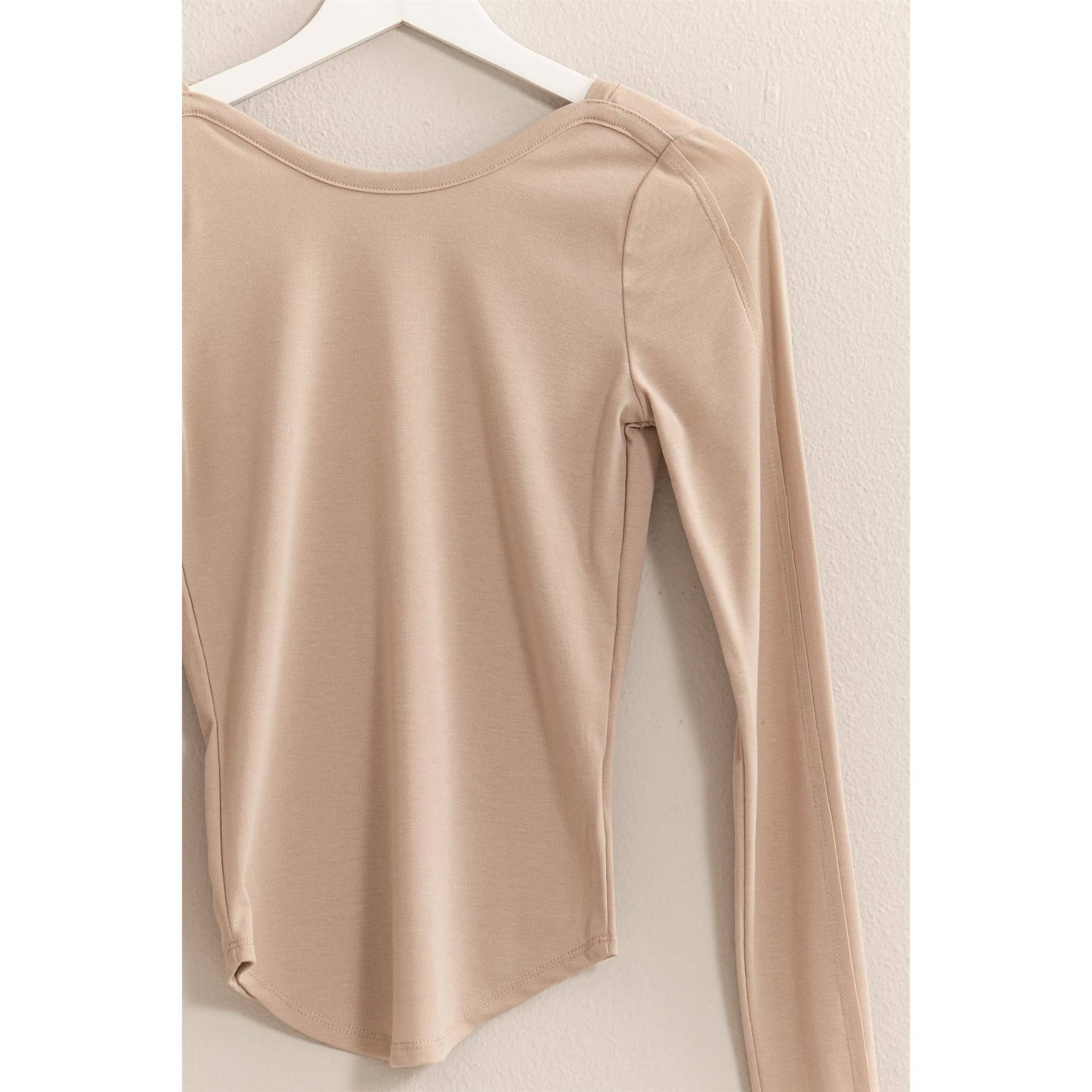 low scoop back long sleeve