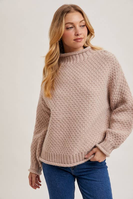 Burgundy mock neck sweater