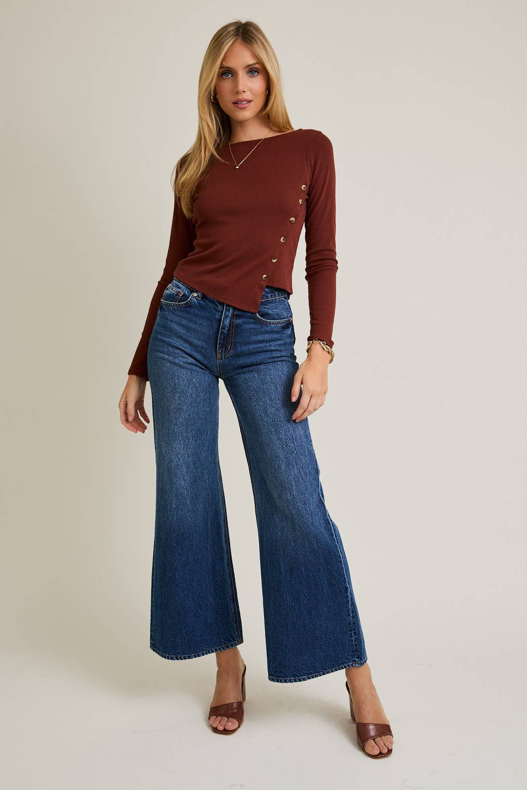 Rust button long sleeve