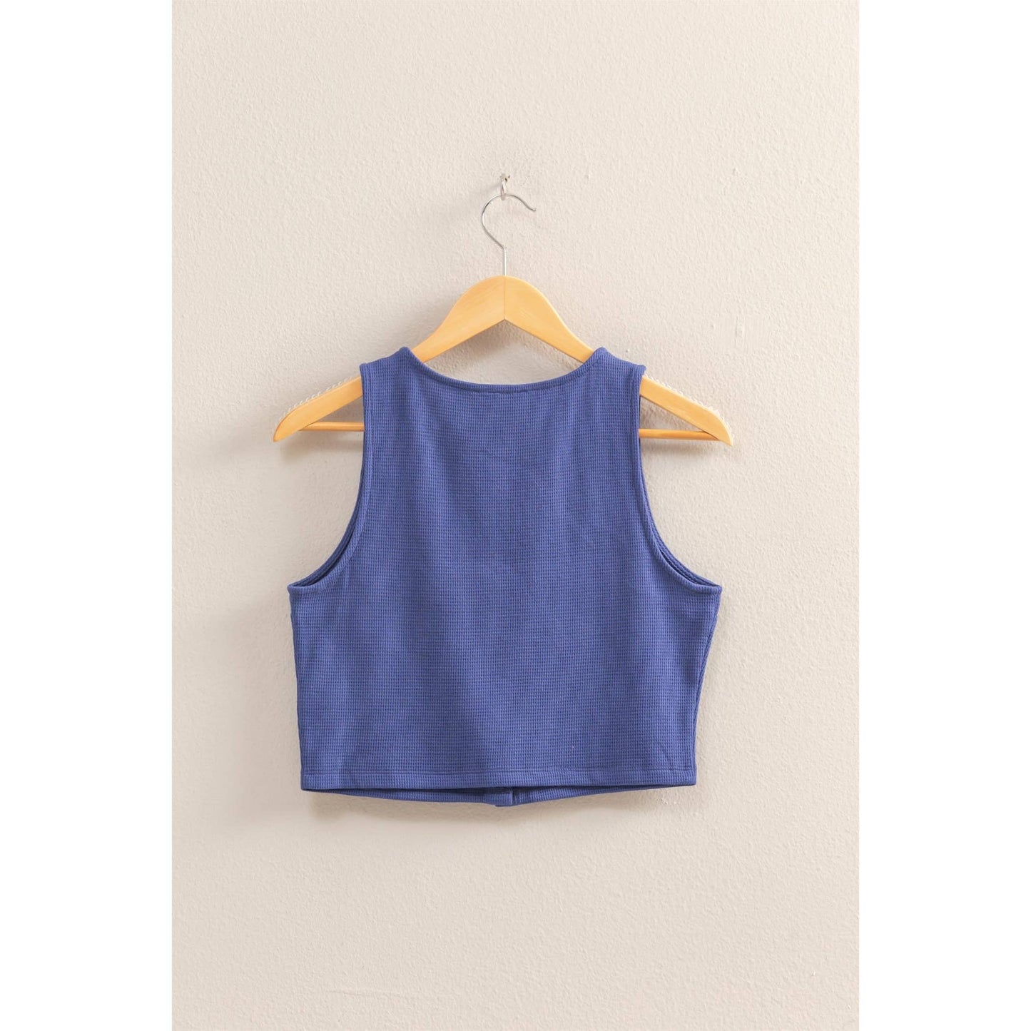 Coral waffle vest