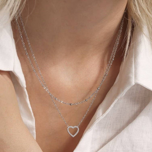 Heart layer necklace