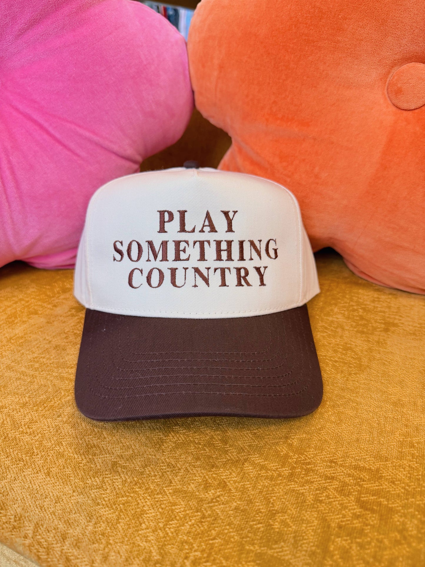 Play Something Country Embroidered Hat (Brown Hat)